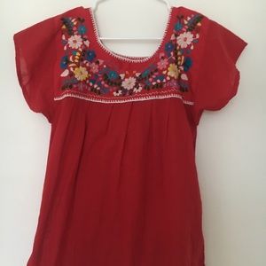 Red flower shirt